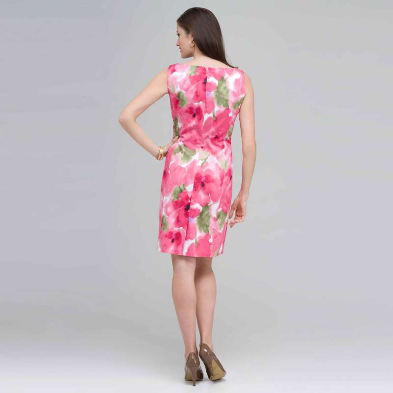 Floral Sheath Dress., Pink Gem Combo, large