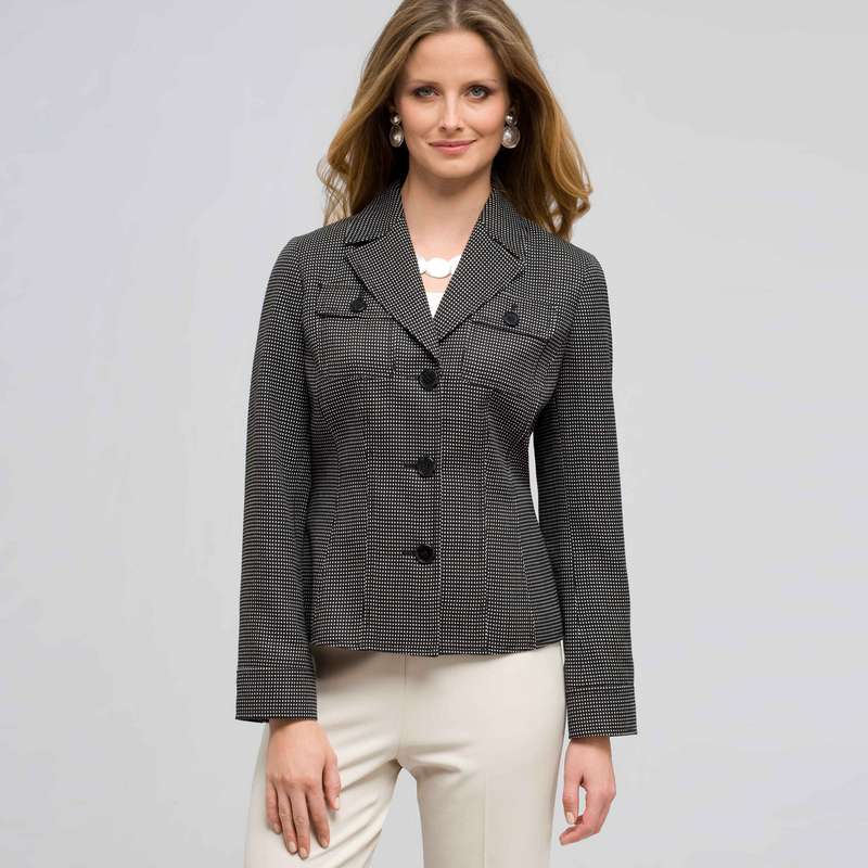 Mini Print Jacket, Black & White, large