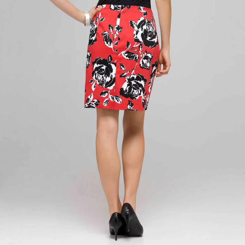 Rose Floral Skirt, Cardinal Red Multi, large