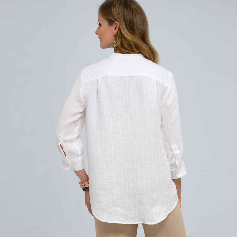 Pleated Button Down, White, large