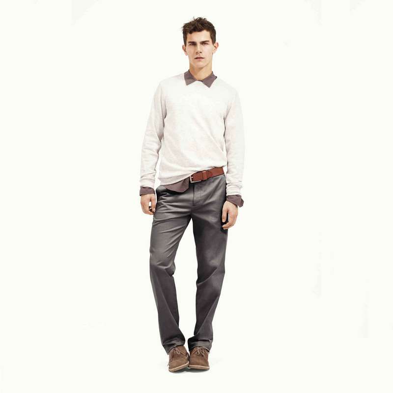 Straight Leg Pants, Gray, large