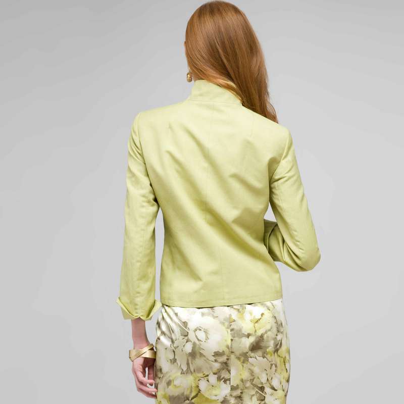 Washable Linen 1 Button Jacket, New Dill, large